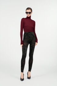 RC Leggings in ciniglia devoré con Stampa Ornamental BLACK WKT23A-6CR36