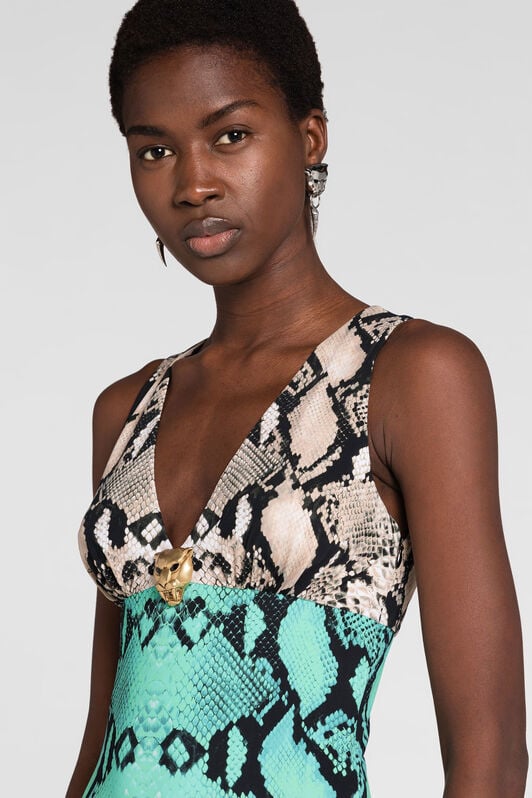 RC Python-Print Maxi Dress RC Python-Print Maxi Dress Light blue PKT133-LNE38