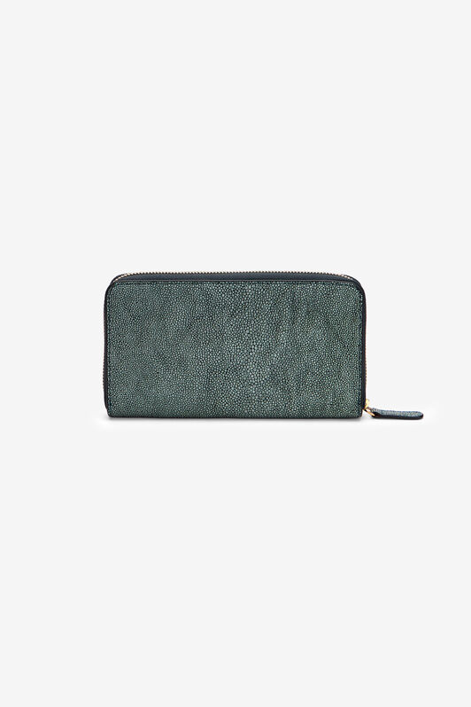 RC Serpentine Leather Wallet With Zip OCEAN BLUE WKA016-PZI07