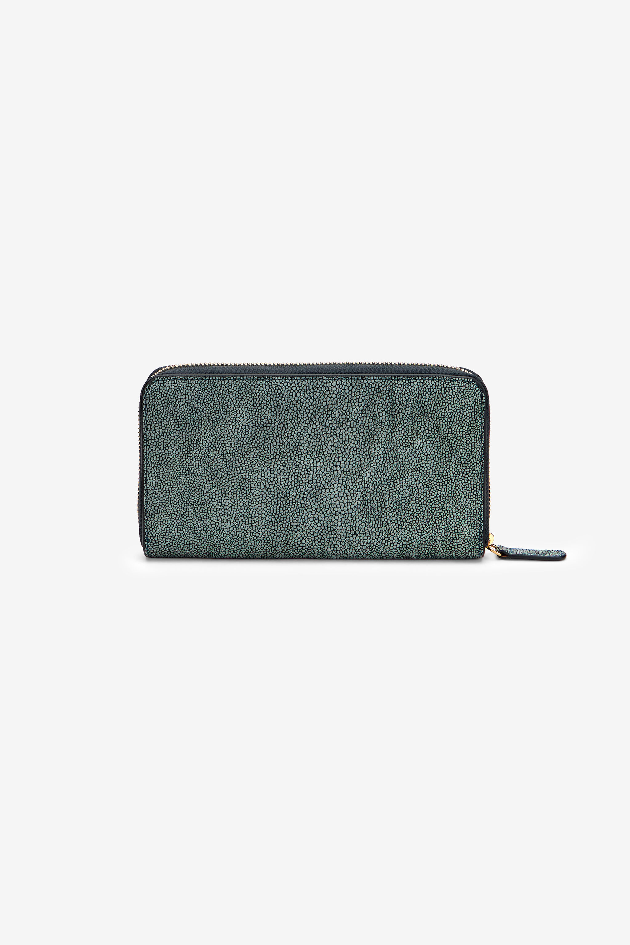 RC Serpentine Leather Wallet With Zip OCEAN BLUE WKA016-PZI07