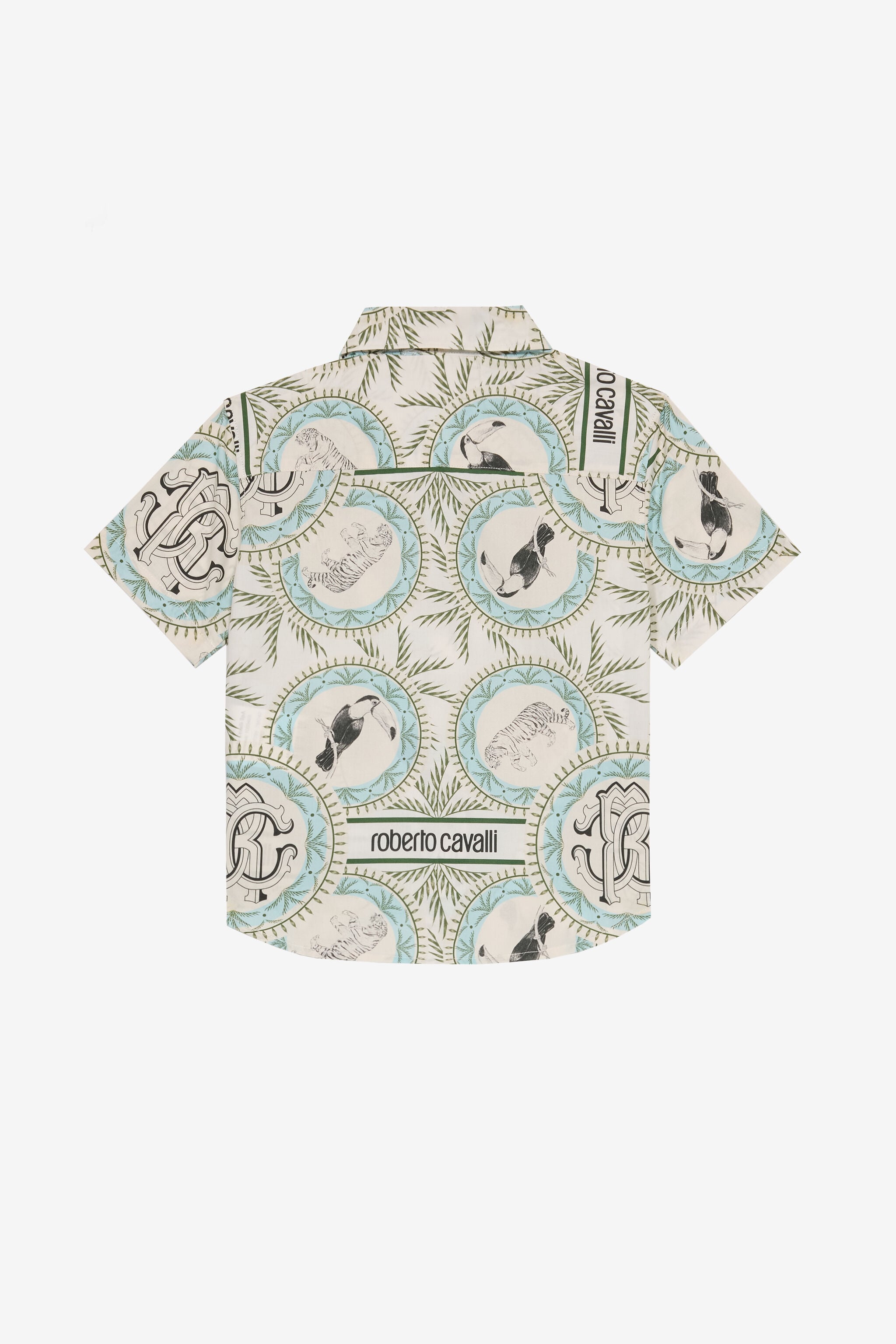 JU Animal-Print Shirt With RC Monogram And Lettering JU Animal-Print Shirt With RC Monogram And Lettering Ivory UJT701-7MO42