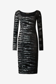 RC Kleid Mit Den Motiven Zebra Und Tiger Skin Schwarz/Weiß UKT148-CPN50