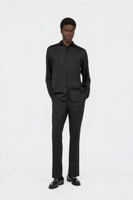 RC Camisa De Seda Negra  BLACK SOT70B-SE001