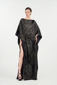 RC Ornamental Black Print Dress BLACK WKT180-SZR36