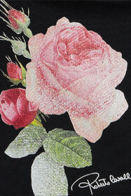 JU Cotton Sweatshirt With Roses BLACK UJT69B-CF050