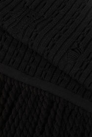 RC Ribbed-Knit Wool Scarf Black RRM654-MQ001