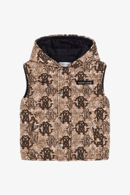 JU Gilet imbottito con stampa 3D Monogram Marrone chiaro TJT40F-5RM11