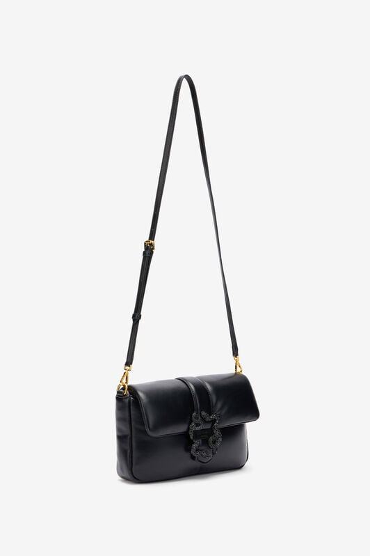 JC Schwarze Schultertasche Mit Schlangenschnalle JC Schwarze Schultertasche Mit Schlangenschnalle BLACK UFB051-UF420