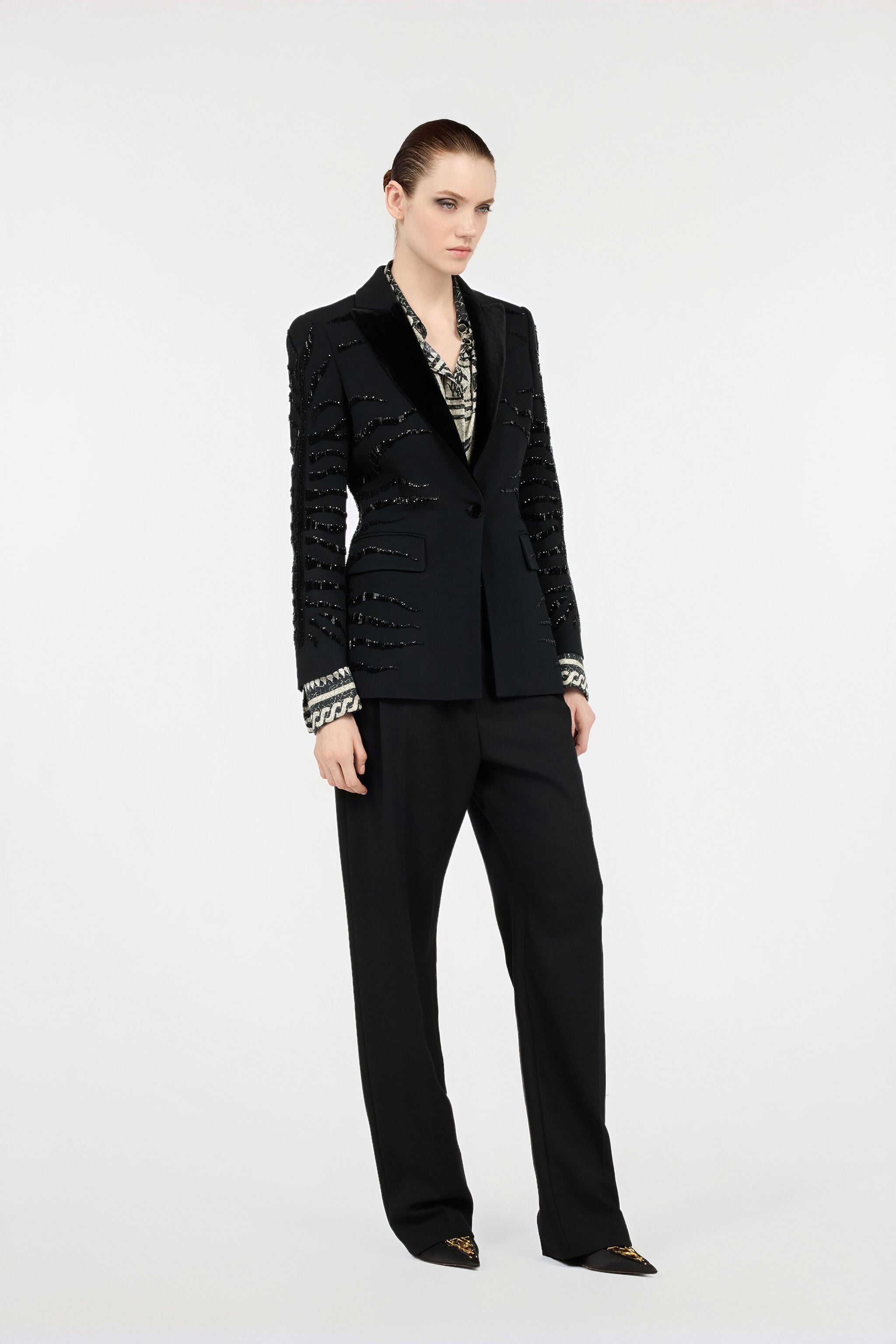 RC Black Jacket with Zebra Sequin Pattern RC Black Jacket with Zebra Sequin Pattern Black UKR415-KU013