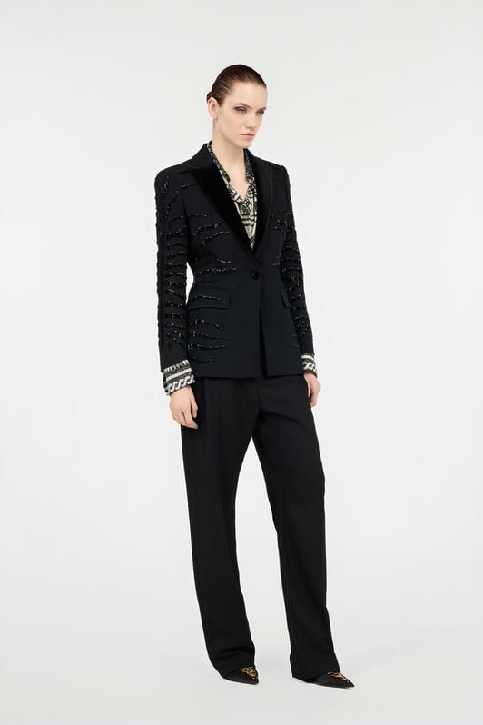 RC Black Jacket with Zebra Sequin Pattern RC Black Jacket with Zebra Sequin Pattern Black UKR415-KU013