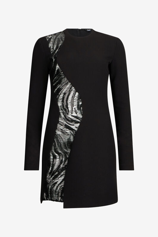 JC Black Mini Dress With Sequin Insert JC Black Mini Dress With Sequin Insert BLACK VFT274-VF424