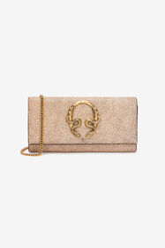 RC Portefeuille Serpentine En Cuir Avec Chaîne BROWN WKA017-PZI07