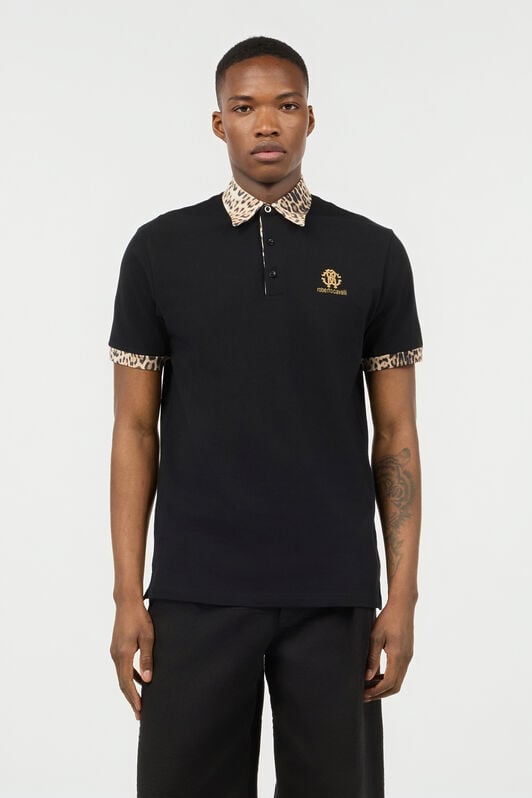 RC Black Polo with Jaguar Print Details RC Black Polo with Jaguar Print Details Black POT64E-KB001