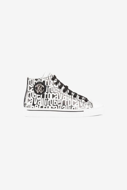 RC Logo-print leather sneakers Black/White RKS037-PZB22