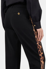 RC Black Flare Trousers Leopard Side Panels BLACK TOT20A-FT223