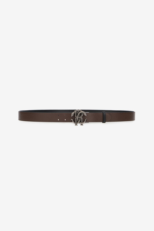 RC Mirror Snake Monogram Logo Belt BLACK/BROWN QOC00B-PZO33