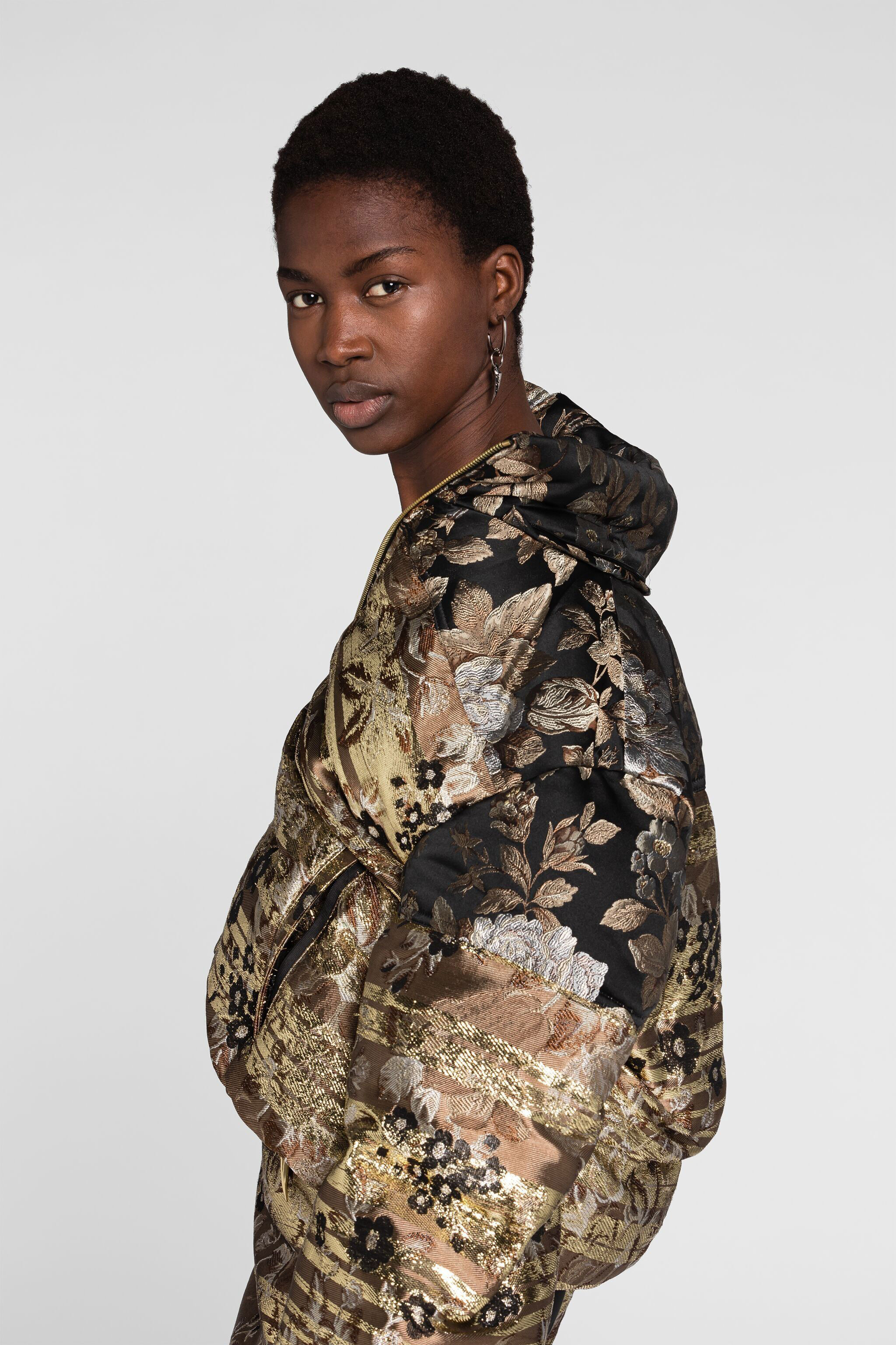 RC Floral-Brocade Padded Jacket RC Floral-Brocade Padded Jacket MARRONE PQT800-DJ067