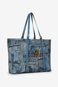 RC Shopping Bag Stampa Denim Patchwork JEANS WKB001-DLL01