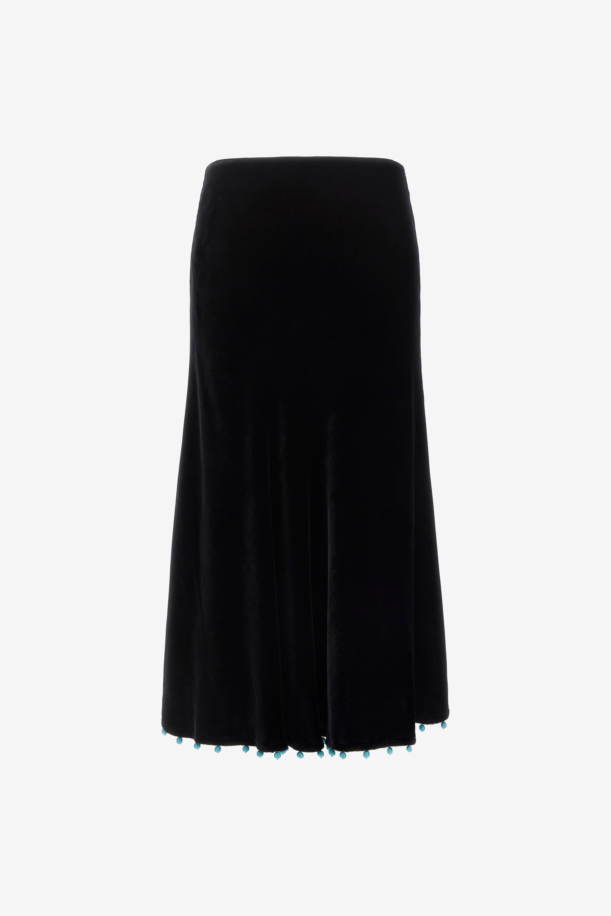 RC Beaded-trim high-waisted skirt RC Beaded-trim high-waisted skirt Negro RKR304-VL067