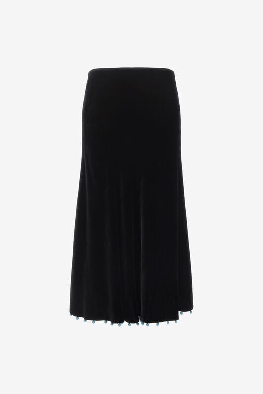 RC Beaded-trim high-waisted skirt RC Beaded-trim high-waisted skirt Negro RKR304-VL067