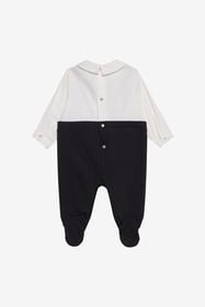 JU Schwarzer und weißer Strampler mit Fliege WHITE/BLACK XJT81Q-JD001