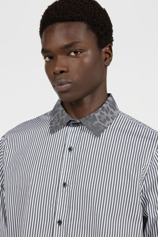 RC White Shirt with Striped Contrast Collar RC White Shirt with Striped Contrast Collar BLACK TOT70D-CH032