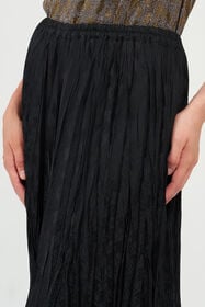 RC Silk Midi Skirt with Monogram RC Black VKT306-RK010