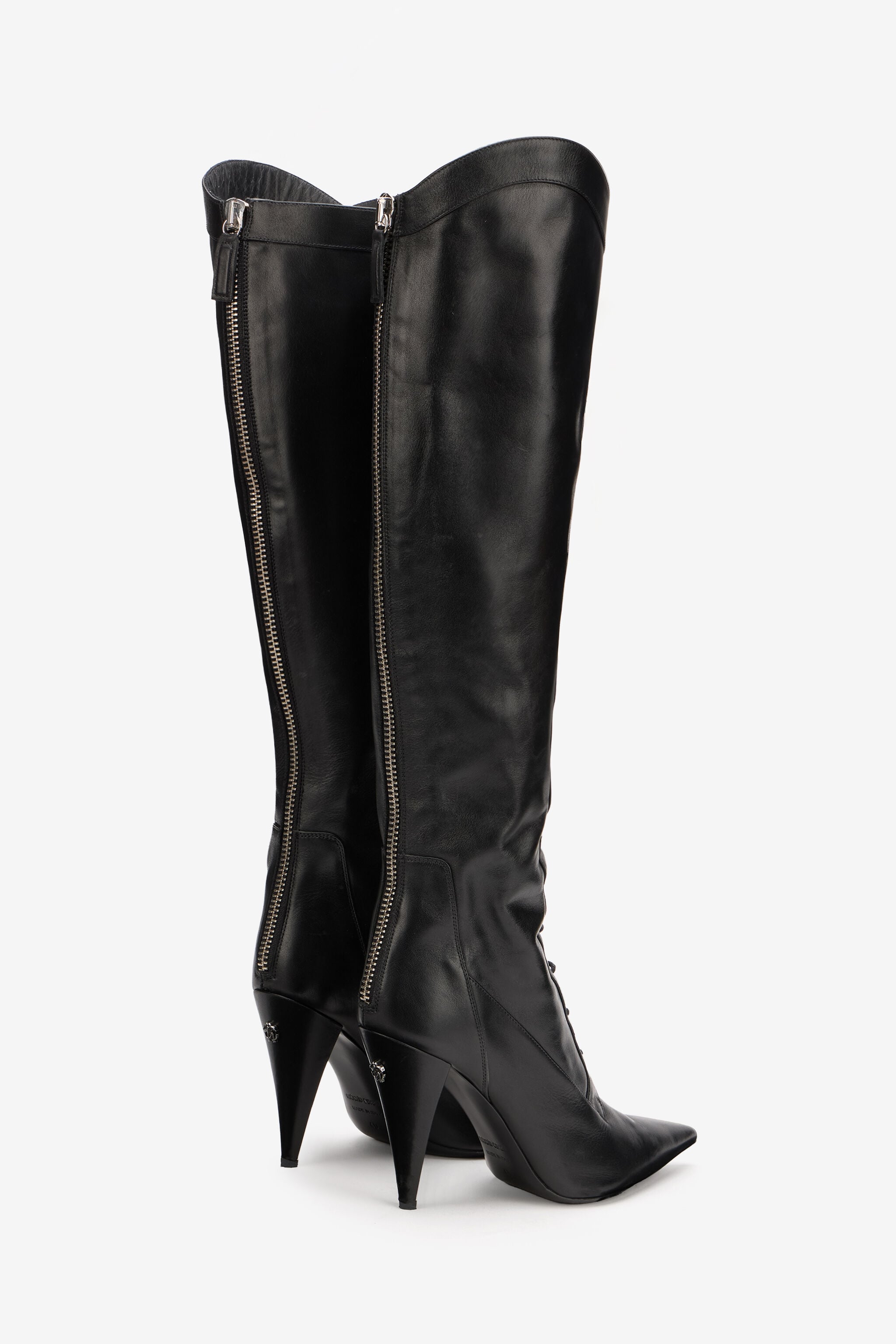 RC Bottes Noires En Cuir À Talons RC Bottes Noires En Cuir À Talons BLACK/PALLADIUM XWS006-PZB38