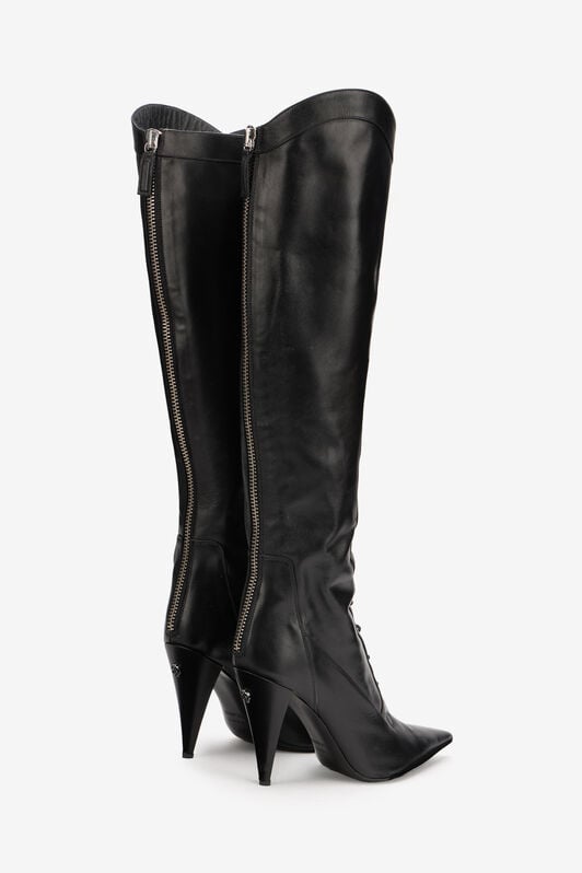 RC Bottes Noires En Cuir À Talons RC Bottes Noires En Cuir À Talons BLACK/PALLADIUM XWS006-PZB38