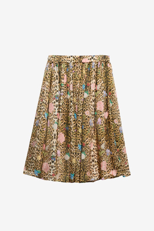 JU Jaguar Skin Print Silk Skirt JU Jaguar Skin Print Silk Skirt NATURALE TJT30C-2NN38
