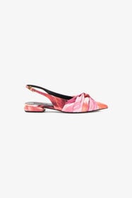 RC Slingback Le Pettegole con stampa Plumage Fucsia SWS100-SE380