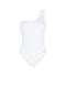 RC RC Monogram-Print One-Shoulder Swimsuit RC RC Monogram-Print One-Shoulder Swimsuit Blanc KSW01X-LL002