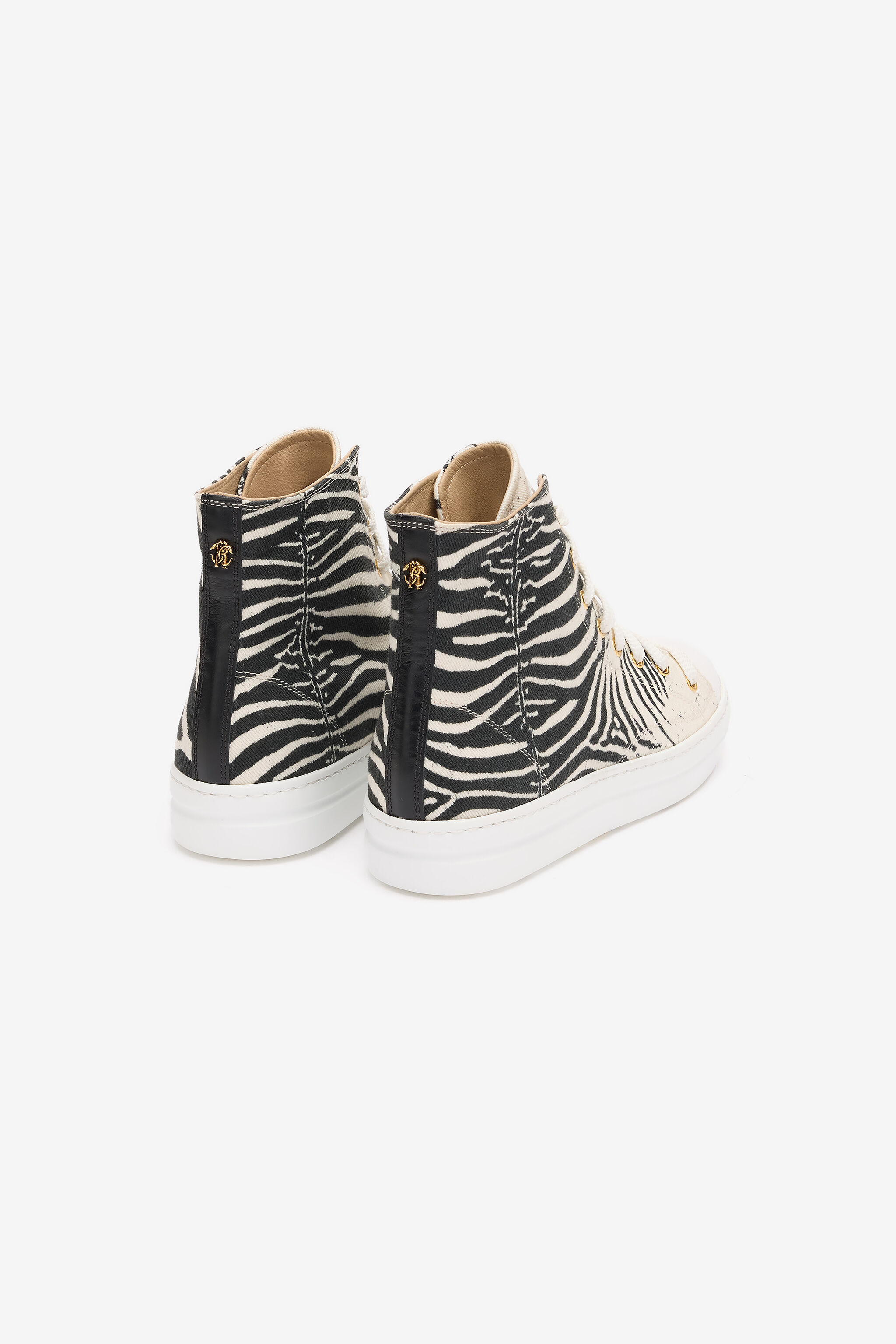 RC High-Top Sneakers With Zebra Print RC High-Top Sneakers With Zebra Print Black/White UKS040-SMC77