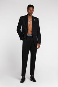 RC Logo-Waistband Tailored Wool Trousers Black RRT230-VW020