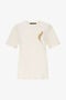 RC Elfenbeinfarbenes T-Shirt mit Federstickerei RC Elfenbeinfarbenes T-Shirt mit Federstickerei Elfenbein SWR608-JD061