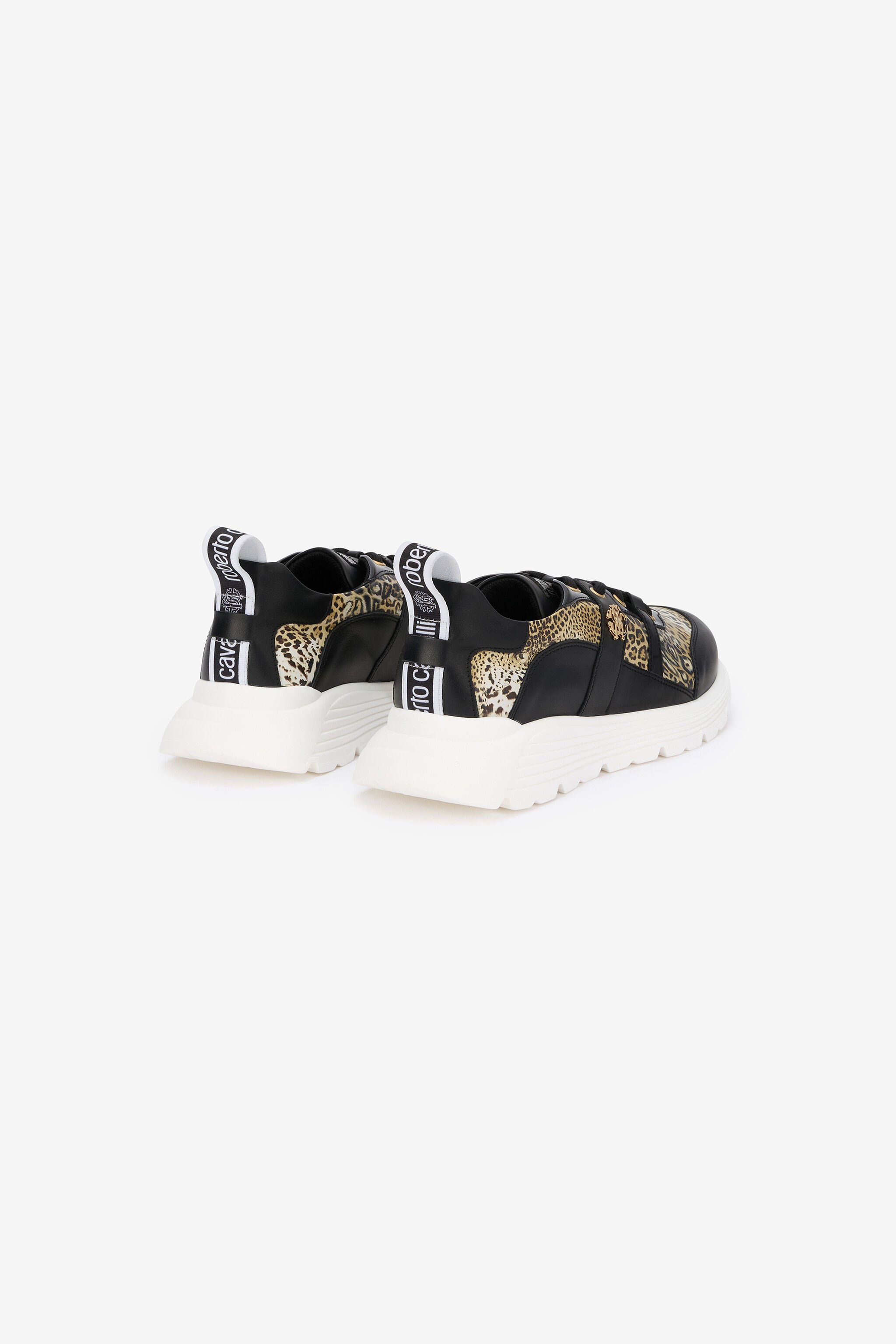 RC Leopard Print Leather Sneakers RC Leopard Print Leather Sneakers BLACK/JAGUAR QOS01G-PZO13