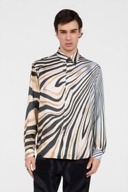 RC Chemise En Soie Avec Imprimé Zèbre NATURAL/BLACK XNT712-4QT26