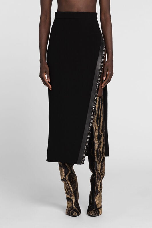 RC Leather-Trimmed Skirt RC Leather-Trimmed Skirt Black PWT305-WR014