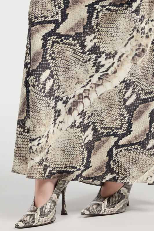 RC Long Silk Skirt With Python Print Light Brown VWT302-TYQ75