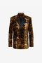 RC Leopard-Print Double-Breasted Blazer RC Leopard-Print Double-Breasted Blazer Dark brown RRT420-3RF40