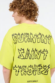 JC T-Shirt With Flaming Lettering Light green UFT060-UF080