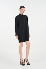RC Silk Mini Shirt Dress with Monogram RC Black VKT160-RK010
