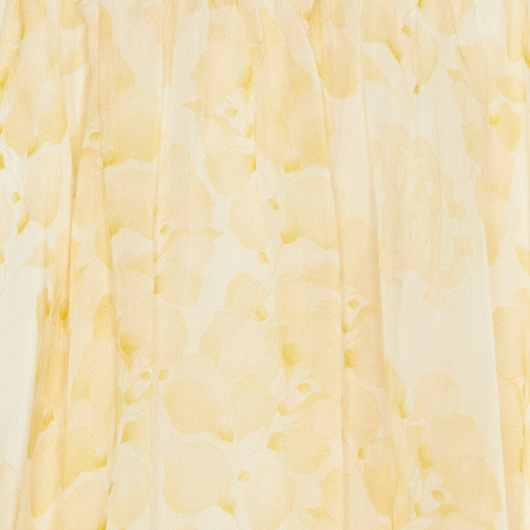 JU Silk Dress With Floral Print JU Silk Dress With Floral Print Yellow UJT102-2NO41