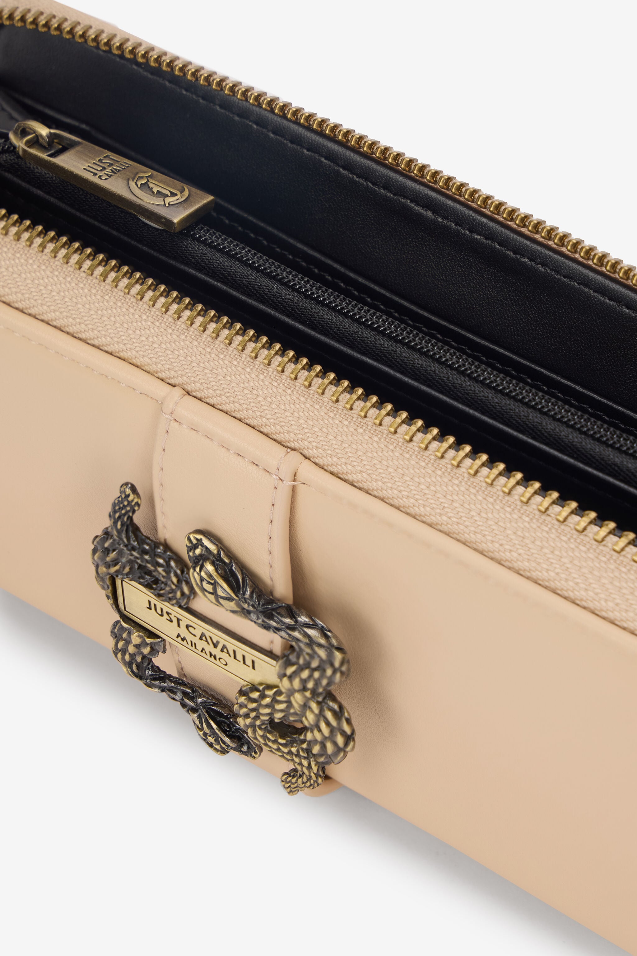 JC Portafoglio con logo serpente JC Portafoglio con logo serpente Marron clair SFP005-SF786