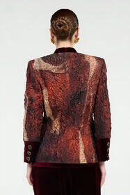 RC Jacke In Rot Aus Seide Mit Print Marmor Rot VWR407-OZQ74
