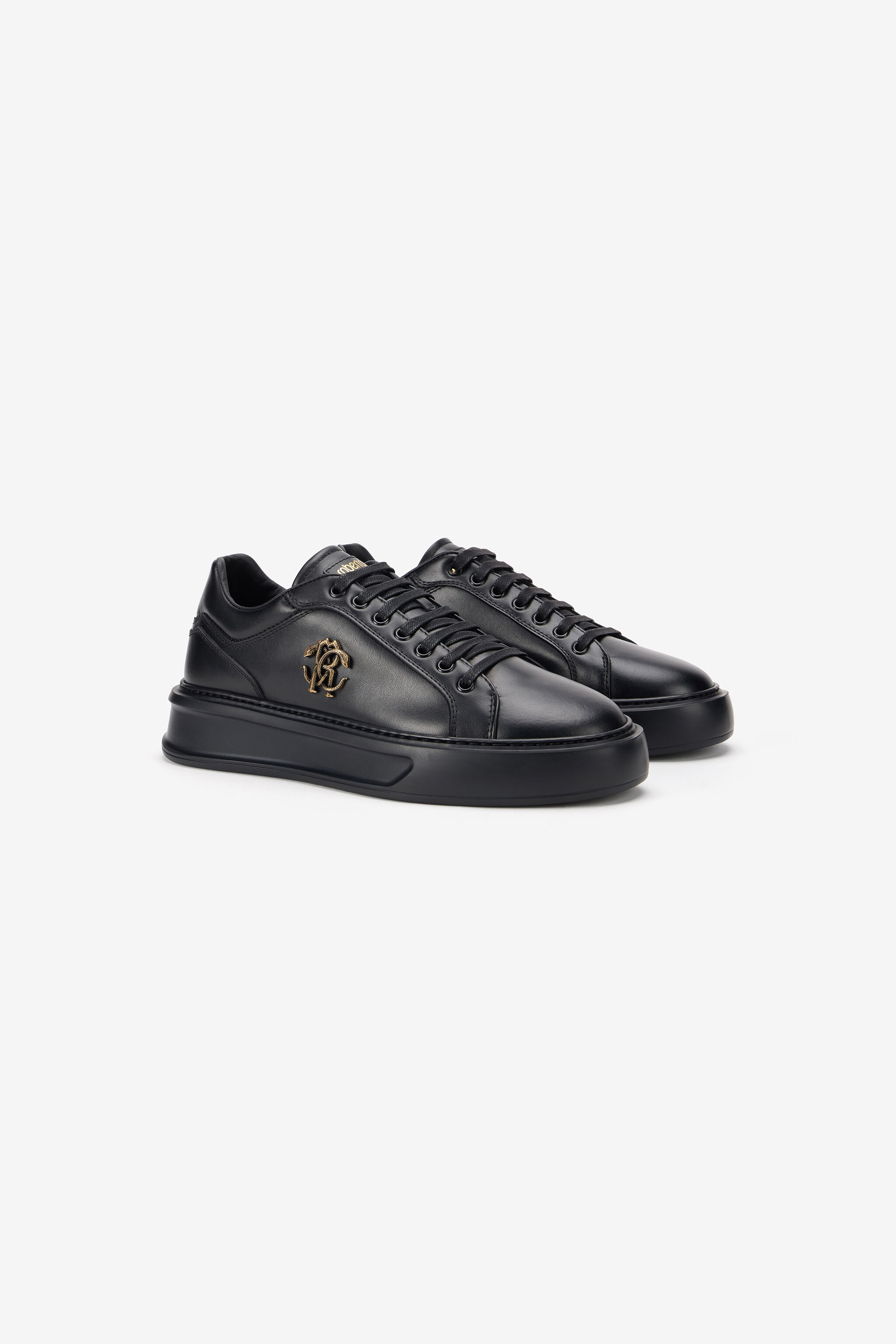 RC Black Sneakers With Gold Logo Emblem BLACK TOS00R-PZC15