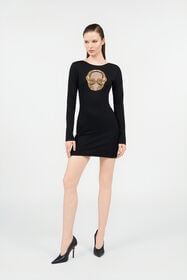 RC Mini Dress with Gold Embroidery BLACK WKR138-JV027