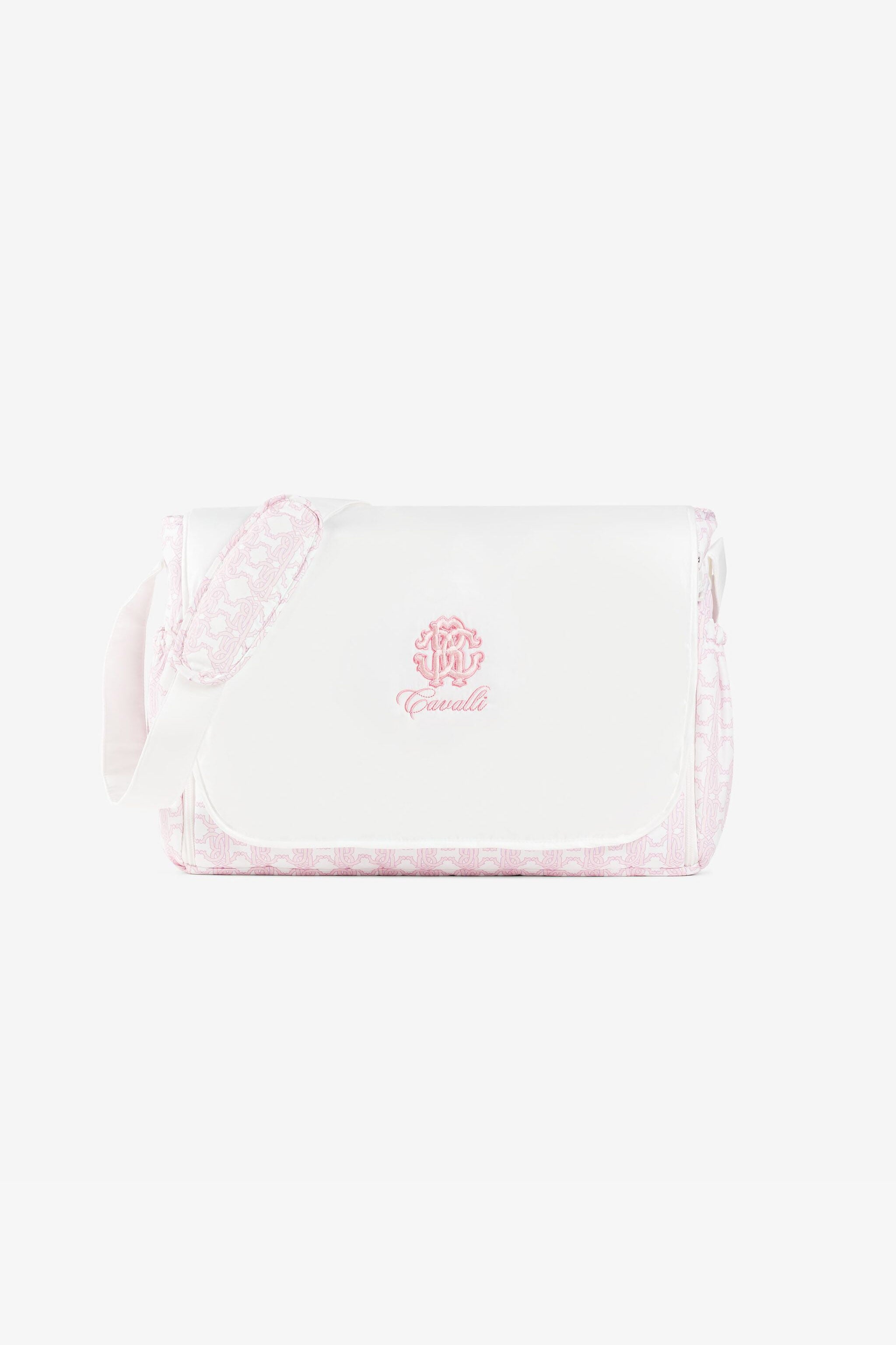 JU RC Monogram-Embroidered Changing Bag JU RC Monogram-Embroidered Changing Bag Pink RJT844-5RF66