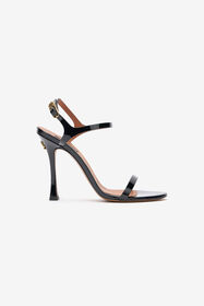 RC Sandale En Cuir Verni Noir Avec Monogram RC Noir UWS022-PZV00