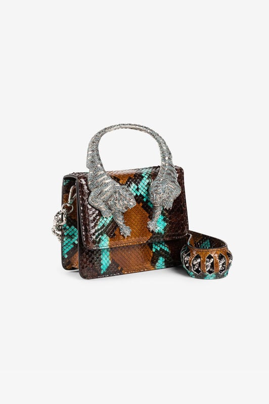 RC Small Roar Crystal-Embellished Shoulder Bag RC Small Roar Crystal-Embellished Shoulder Bag Brown QKB025-UC105